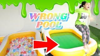 DONT TRUST FALL INTO THE WRONG POOL CHALLENGE  KAYCEE & RACHEL in WONDERLAND FAMILY