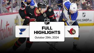 NHL Highlights  Blues vs. Senators - October 29 2024