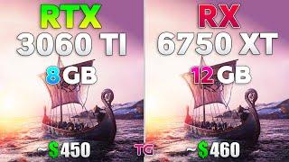 RTX 3060 Ti vs RX 6750 XT - Test in 8 Games