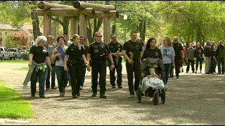 Hundreds walk to honor Deputy DeRosier