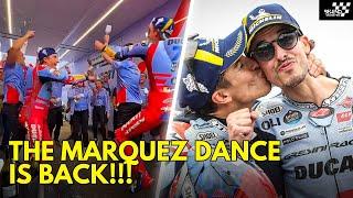 Marc and Alex Marquez Celebrate with Marquez Dance After German GP Amazing Podium Finish