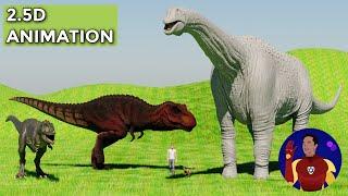 Dinossaurs Size Comparison - 2.5D Animation