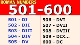 Roman Numerals 501 to 600  Roman Numbers 501 to 600  Roman ank 501 to 600