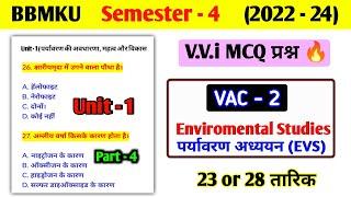 VAC - 2 Environmental studies Top MCQ।। Bbmku Semester 4 Vac 2 important MCQ questions।। VAC 2 EVS