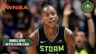 Jewell Loyd drops SEASON-HIGH 34 PTS in Storm’s win vs. Caitlin Clark & Fever  WNBA on ESPN