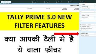 TALLY PRIME 3.0 - HOW TO APPLY FILTERS TO REPORTS IN TALLY PRIME