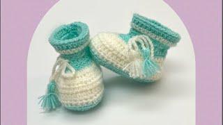 كروشيه لكلوك بيبيhow to crochet baby booties