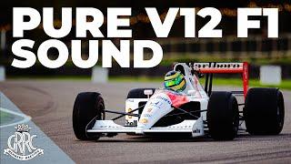 PURE SOUND  Ayrton Sennas V12 McLaren Mp46 F1 championship winner screams round Goodwood  78MM