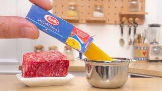 How to make Miniature Spaghetti Meatballs  Miniature Cooking Recipe  Tiny Cakes