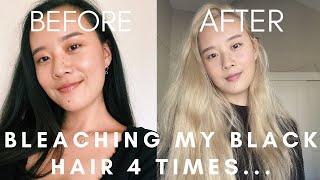 bleaching my black hair at home  i bleached it 4 times....