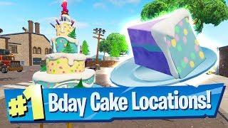 Fortnite All Birthday Cake Locations - Dance In Front Of Different Birthday Cakes