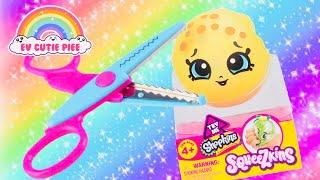 Cutting Up SHOPKINS SQUEEZKINS Surprise Review inside Kooky Cookie