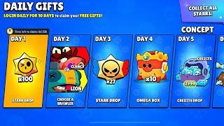 AMAZING DAILY GIFTS STREAK IS HERE?? COMPLETE NEW FREE REWARDS  Brawl Stars