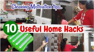 10 Useful Home & kitchen Hacks Cleaning motivation Tips Home organization ideas #hacks #tips