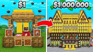 Turning $1 RESTAURANT into $1000000 Restaurant in MINECRAFT..