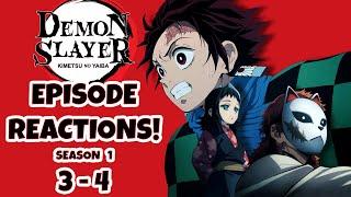 DEMON SLAYER EPISODE REACTIONS  Season 1 Episodes 3-4