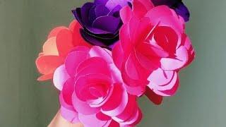 Easy home decor ideas #flowermaking #rose #papercraft #shorts #trending #riyascreativecorner #viral