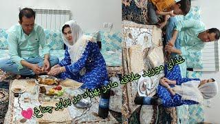 مادربهزاد چناغ را برد پدر بهزاد باخت ولی در برابر شرط غذاموریدعلاقه مادربهزادجان را آوردخوش مزه بود