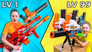 NERF Build Your Giant Blaster Challenge w Roman and Max