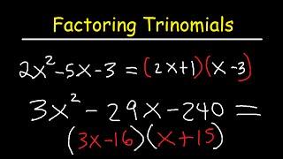 Factoring Trinomials ax2+bx+c By Grouping