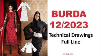 BURDA DECEMBER ALL PICTURES WITH TECHNICAL DRAWINGS & BURDA 122023