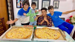 Large Pizza Eating Challenge with Brothers 