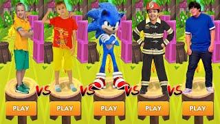 Vlad and Niki & Mommy vs Tag with Ryans World Kaji Family vs Movie Sonic Dash - All Characters