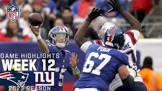 New England Patriots vs. New York Giants  2023 Week 12 Game Highlights