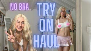4K TRY ON HAUL CLOTHES  VERY TRANSPARENT AND SEE THROUGH  NO BRA  2024
