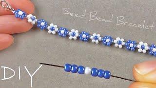 Beaded Daisy Bracelet Seed Bead Daisy Chain Bracelet Tutorial