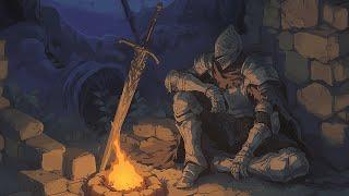 REST HERE WEARY TRAVELER ambient cavern camping with fire burning  DARK SOULS ASMR  NijiSounds 