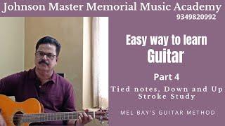 EASY WAY TO LEARN GUITAR  PART 4  TIED NOTES  DOWN AND UP STROKE STUDY  CHAKKO THATTIL