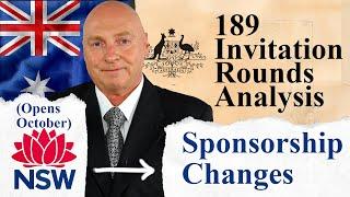 Australian Immigration News 7th September. NSW Sponsorship Changes 189 Invitation Rounds Analysis +