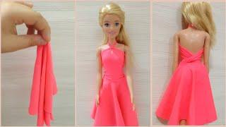 Barbie elbise yapımı  Nasıl Yapılır  5 dakikada hallet  kendin yap  Barbie kıyafet yapımı