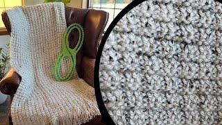 LOOM Knitting Blanket Step by Step for Beginners  Infinity Serenity Afghan Long Rectangular