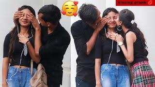 Closing Girls Eyes  Gone Romantic  Kissing prank  Epic Reaction   Kundan prankster