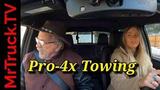Nissan 2023 Frontier PRO-4X off-road midsize truck trailering in Poudre Canyon switch backs review