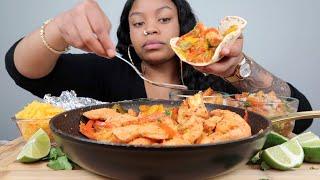 HOMEMADE CHICKEN AND SHRIMP FAJITAS MUKBANG