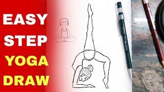 International Yoga Day Drawing  Yoga Girl drawing