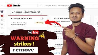 How to remove warning strike on youtube  warning strike kaise hataye