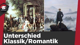 Unterschied von Klassik und Romantik einfach erklärt - Literaturepoche Weimarer Klassik und Romantik