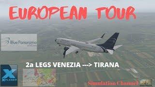 XPLANE 11  EUROPEAN TOUR IN ORTOFOTO  2a LEGS VENEZIA -- TIRANA B738 ZIBO
