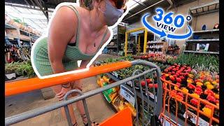 VR 3D 5K 360° PLANT SHOPPING with GIRL on BEAUTIFUL DAY