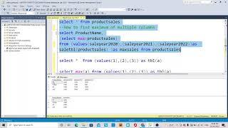 1.SQL QUERY - HOW TO FIND MAXIMUM OF MULTIPLE COLUMNS