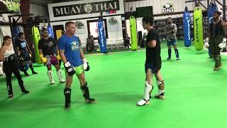Muay Thai Skills Class - Stepping back and Attacking