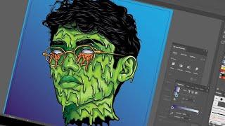 Slime Face Vector Art  Adobe Illustrator Tutorial