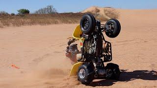 Suzuki LTZ 400 wrecks 5 minutes into our first Dune ride..