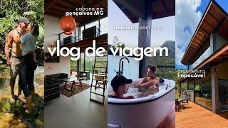 CABANA GONÇALVES TOUR COMPLETO BANHEIRA COM VISTA TRILHAS CACHOEIRA E MUITA PAZ #vlog