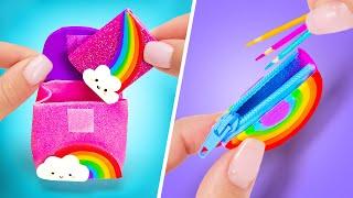  DOLLS ARE BACK TO SCHOOL  Rainbow Mini Crafts