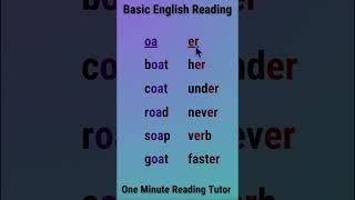 Basic English Reading - Sounds of OA and ER #americanenglish #readingenglish #americanaccent